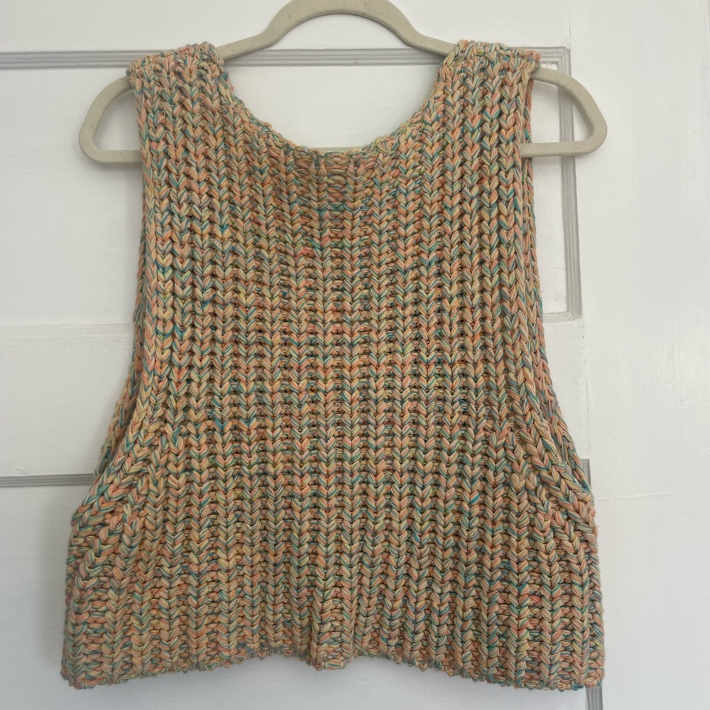 Free People Pastel Knit Sweater Vest